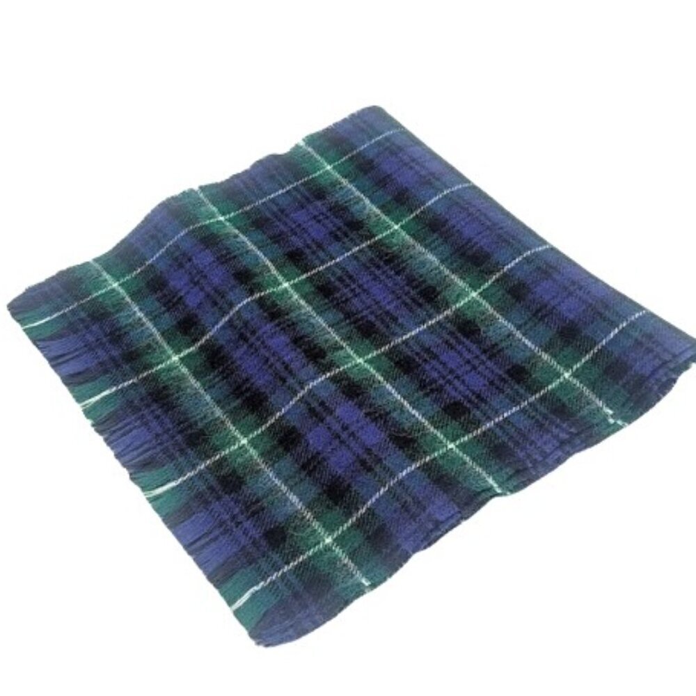 Ingles Buchan Scotland Tartan Plaid Wool Fringed Oblong Scarf
